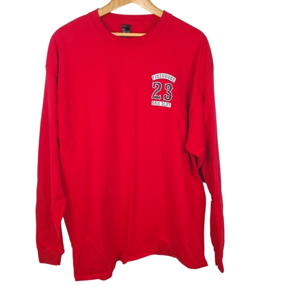 Firehouse Red Long Sleeve Tee. Oak Cliff 23. Firefighters. 2XL.  B0026 - Picture 1 of 10